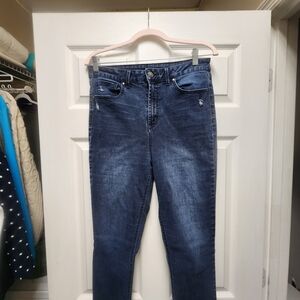 Women's Skinny Jeans - Dark Blue Wash